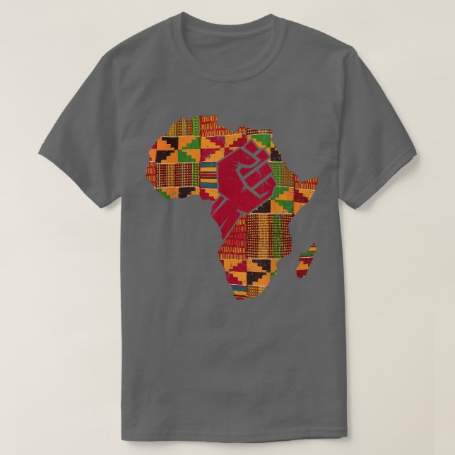 Camiseta Homens de Arte legal Kente Mulheres África Mapa Po (Frente do Design)
