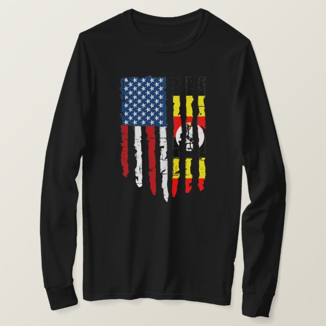Camiseta Homens de Bandeira de Uganda Retroamericanos Patri (Frente do Design)