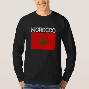 Camiseta Homens de Bandeira Patrióticos Afetados do Marroco