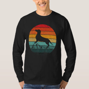 Camiseta Homens De Cães Com Desenho De Retro De Dachshund