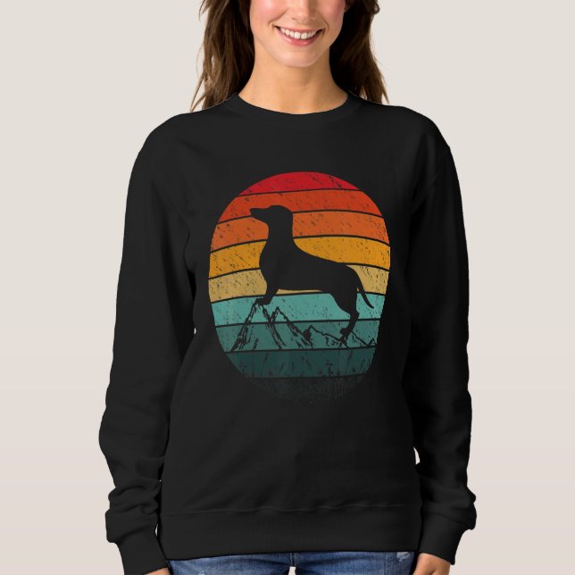 Camiseta Homens De Cães Com Desenho De Retro De Dachshund (Frente)