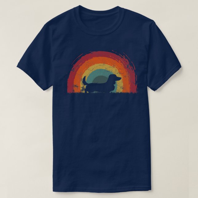 Camiseta Homens de Cão Arco-Íris de Arco-Íris de Longa Dura (Frente do Design)