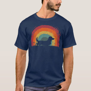 Camiseta Homens de Cão Arco-Íris de Arco-Íris de Longa Dura
