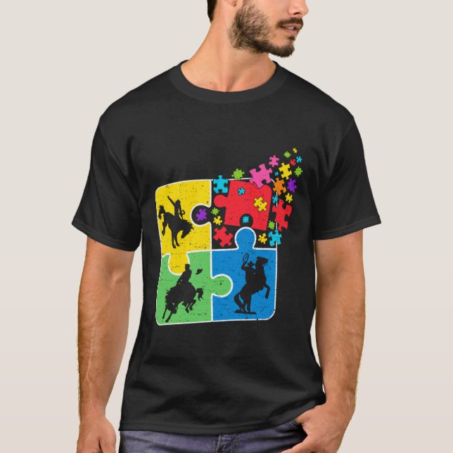 Camiseta Homens De Consciência Do Autismo De Suporte Equest (Frente)