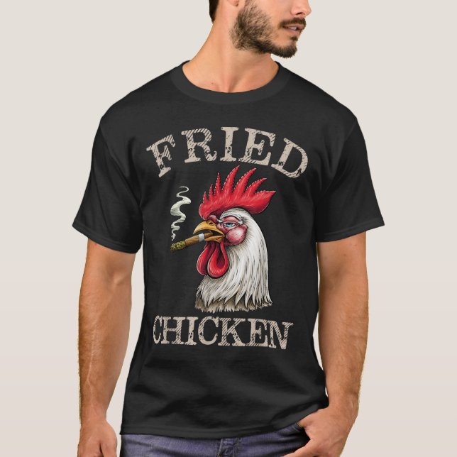 Camiseta Homens De Erva Gráfica De Frango Fedidos (Frente)