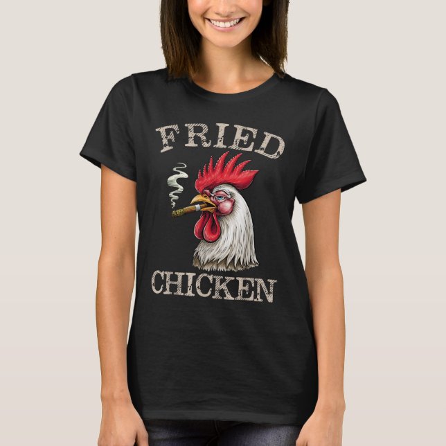 Camiseta Homens De Erva Gráfica De Frango Fedidos (Frente)