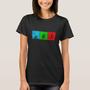 Camiseta Homens de esporte atlético Triathlon com bicicleta
