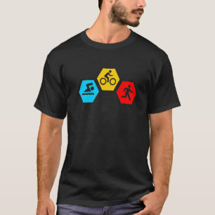Camiseta Homens de esporte atlético Triathlon com bicicleta