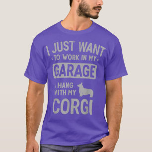 Camiseta Homens de Garagem do Pai Funny Corgi Seguiram 