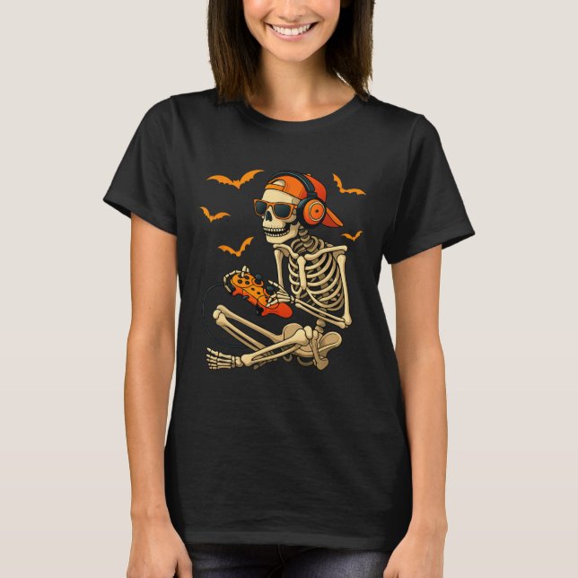 Camiseta Homens de jogos de vídeo para jogos do Skeleton do (Frente)