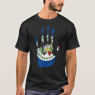 Camiseta Homens de Mão de Bandeira do Belize