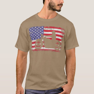 Camiseta Homens de Motocicleta American Flag Biker