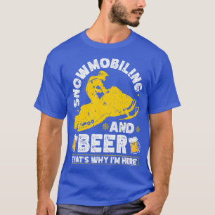 Camiseta Homens de Motoneve Bebendo Cerveja Motoneve