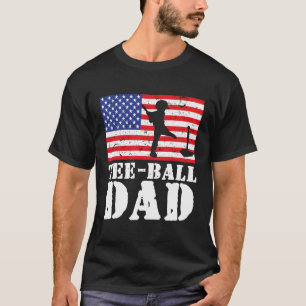 Camiseta Homens De Pai De Teeball De Bandeira Sofrida Nos E