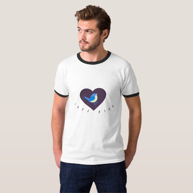 Camiseta Homens de Pássaros Livres (Frente Completa)