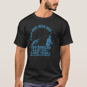 Camiseta Homens de pesca divertido pescador peixe e homens