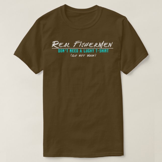 Camiseta Homens De Pesca Reais Sortudos (Frente do Design)