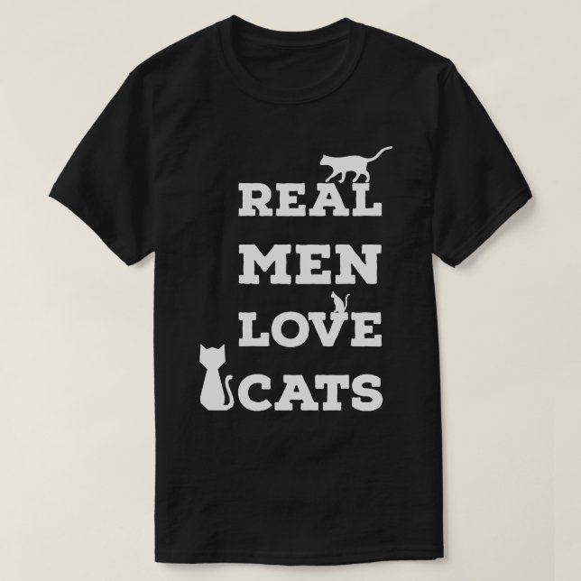 Camiseta Homens de verdade adoram gatos (Frente do Design)
