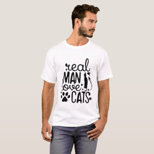 Camiseta Homens de Verdade Amam Gatos – Citação Divertida d
