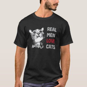 Camiseta Homens de Verdade Amam Gatos Gato Divertido Pai Ga