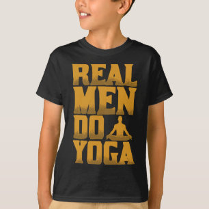 Camiseta Homens de Verdade Fazem Yoga Presente Divertido Pa
