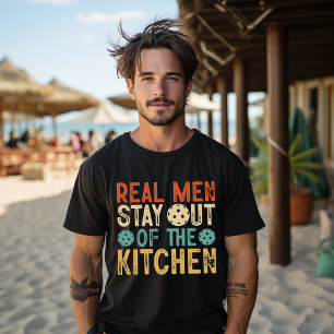 Camiseta Homens De Verdade Ficam Fora Da Cozinha Engraçados