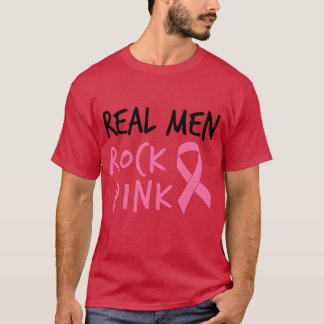 Camiseta Homens de Verdade Rock Pink Lutando Contra o Cânce