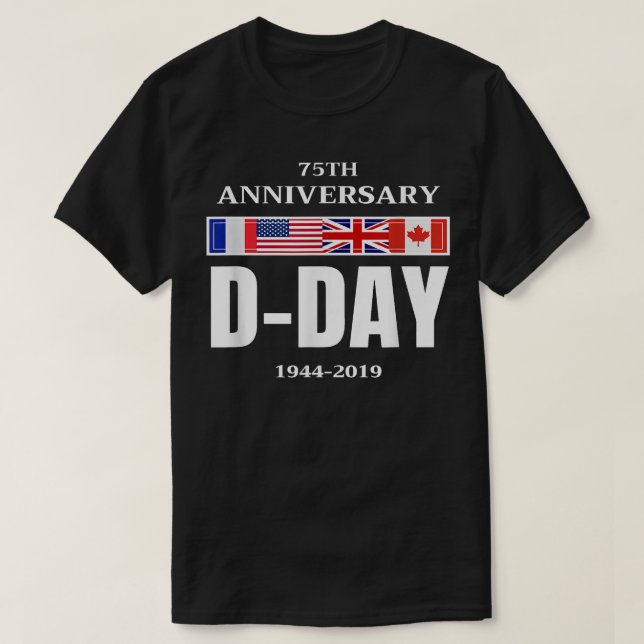 Camiseta Homens do 75º aniversário do Dia da Normandia Mulh (Frente do Design)