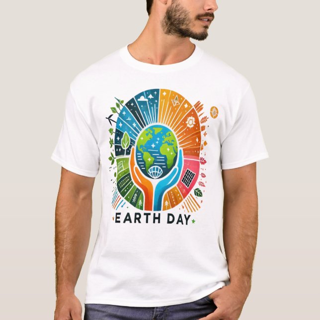 Camiseta Homens do Dia da Terra Básicos (Frente)
