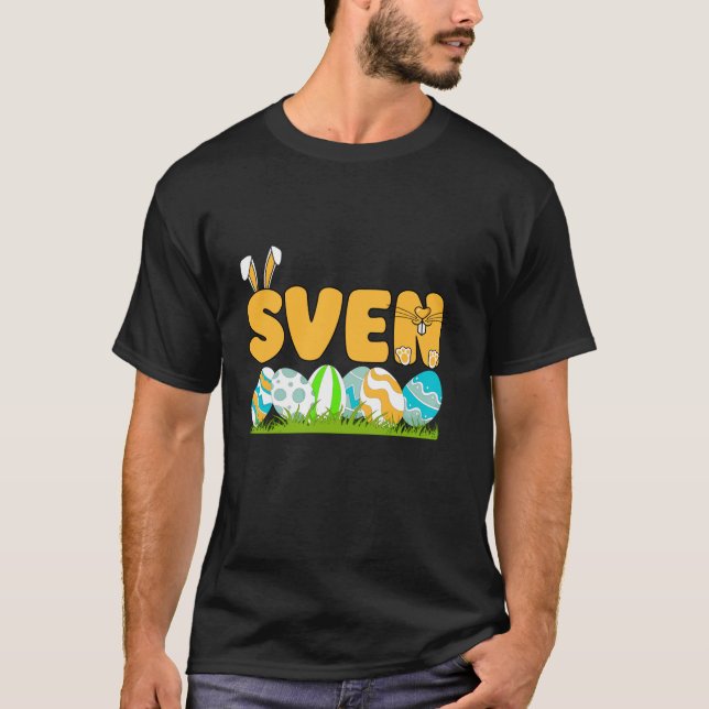 Camiseta Homens do Dia do felz pascoa Nome Personalizado Sv (Frente)