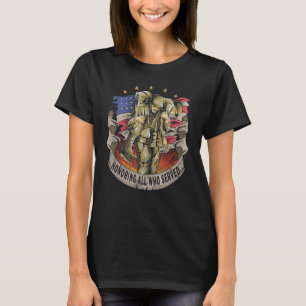 Camiseta Homens do Dia dos Veteranos Patrióticos Militares