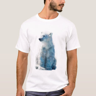 Camiseta Homens do Urso Polar Ártico Azul Gelado