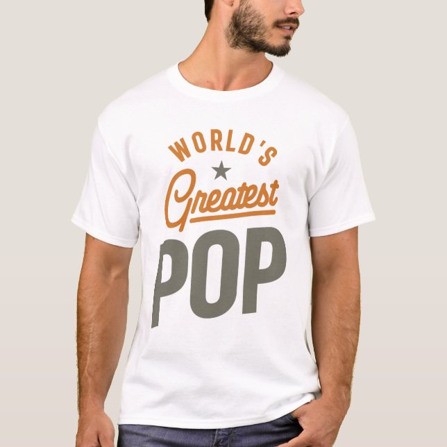 Camiseta Homens doem Pai Avô Maior Pop do Mundo (Frente)