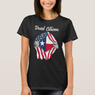 Camiseta Homens Duplos Cidadãos Do Texas E Homens De Bandei