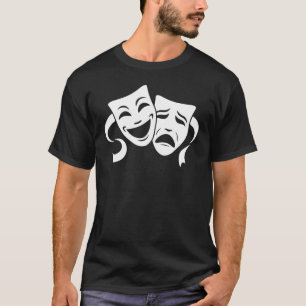 Camiseta Homens e Máscaras Brancos do Teatro Comédia e Trag