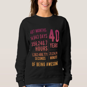 Camiseta Homens e Mulheres aniversário de 40 anos Engraçado