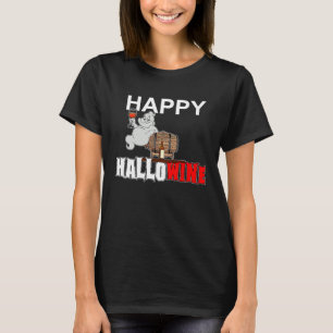 Camiseta Homens e mulheres do Halloween Happy Hallo Wine, P