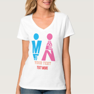 Camiseta Homens e Mulheres Ícone de Tipografia – Rosa em Ne