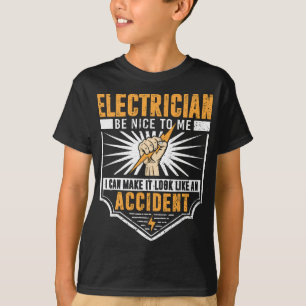 Camiseta Homens Eletrônicos Engraçados Trabalham Elétrica