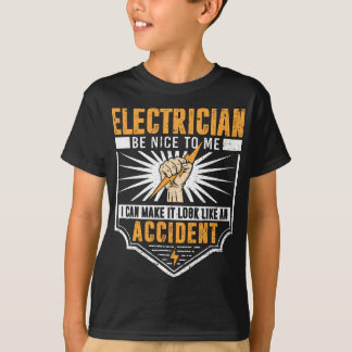 Camiseta Homens Eletrônicos Engraçados Trabalham Elétrica