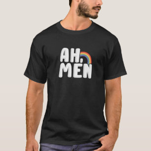 Camiseta Homens Engraçados Amen Palavra Gay LGBT Orgulhoso 