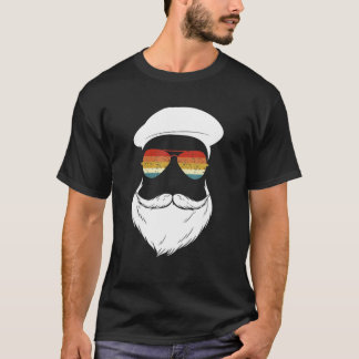 Camiseta Homens Engraçados Barba Boné Beret Vintage Óculos 