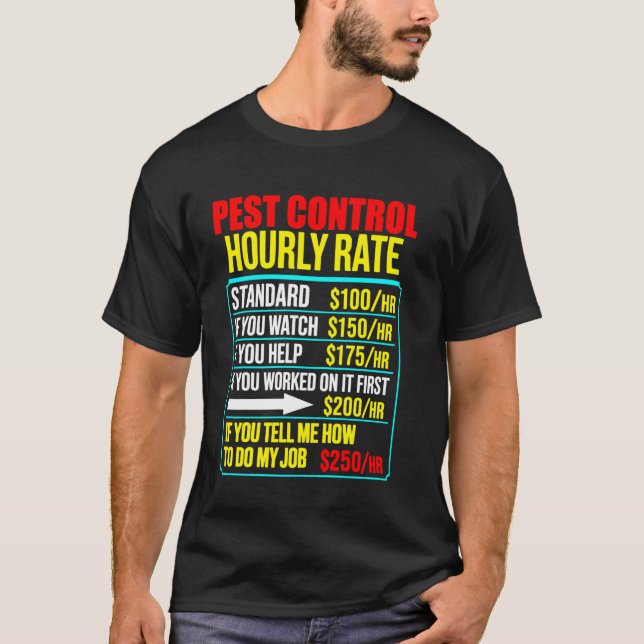 Camiseta Homens engraçados controle de pragas exterminador  (Frente)
