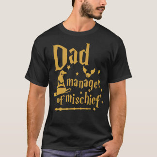Camiseta Homens Engraçados Gerente De Pais Mágicos Do Pai D