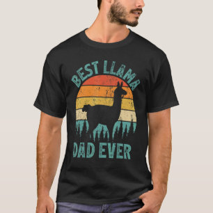 Camiseta Homens Engraçados Lhama Vintage Melhor Lhama Pai J
