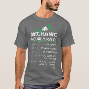 Camiseta Homens Engraçados Taxas de Trabalho Mecânicas Taxa