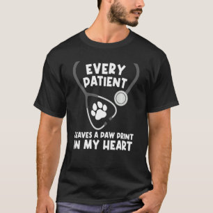 Camiseta Homens Engraçados Veterinários Mulheres Paw Vet Te