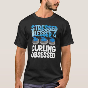 Camiseta Homens Enrolados, Abencoados e Jogando Curling Mai