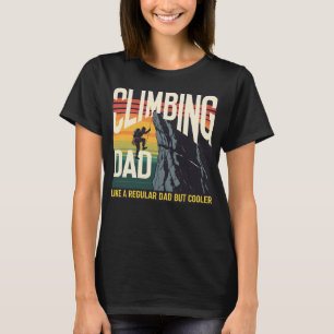 Camiseta Homens Escalando Rocha Pai Montanhista Alpinista