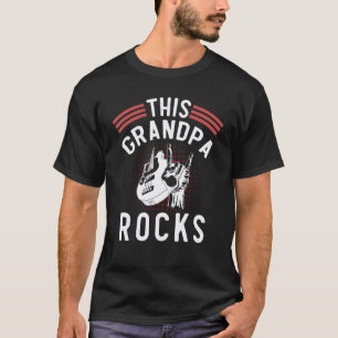Camiseta Homens Este Avô é Incrível Músico de Rock Baixista